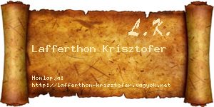 Lafferthon Krisztofer névjegykártya